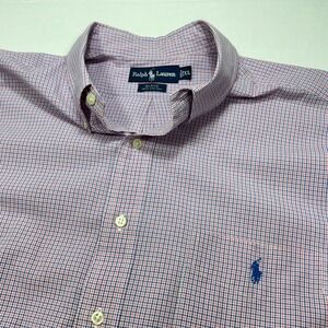 Ralph Lauren Blake Mens XL Pink Blue Gingham Check Long Sleeve Button Down Shirt